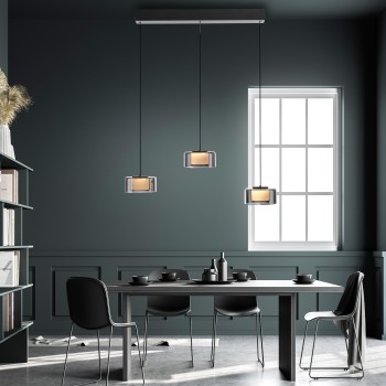 Pendul LED RIKA negru Zuma Line 2113-18, 71x15 cm, 20W