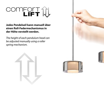 Pendul LED RIKA negru Zuma Line 2113-18, 71x15 cm, 20W