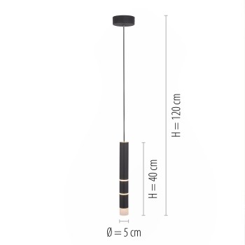 Pendul LED PURE-VEGA negru Zuma Line 2211-18, D12 cm, 4.5W