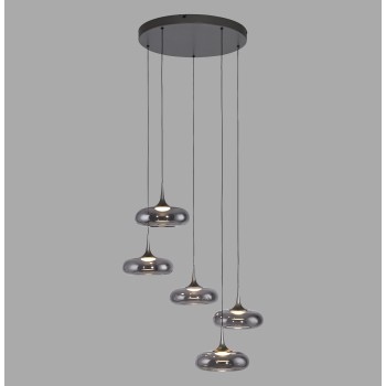 Pendul LED POSH gri Zuma Line 15694-15, D62 cm, 6.3W