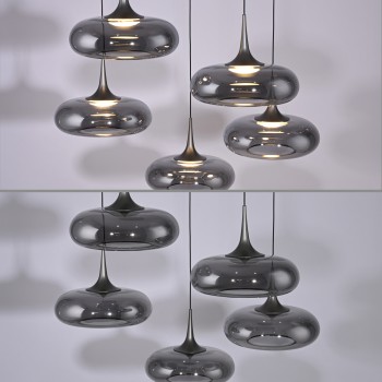 Pendul LED POSH gri Zuma Line 15694-15, D62 cm, 6.3W