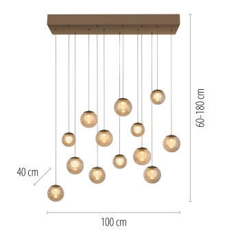 Pendul LED PURE POPUP maro Zuma Line 2590-97, 100x40 cm, 3W