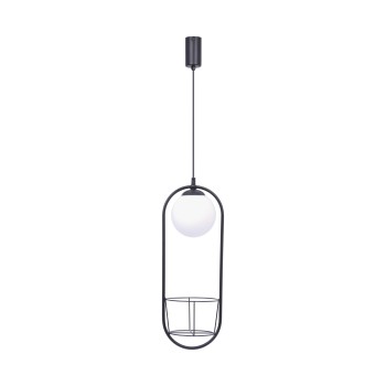 Pendul PLANT negru Zuma Line 5003, D20 cm, 1xE14