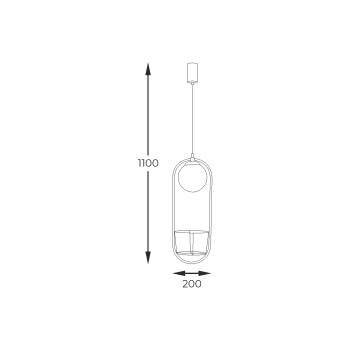 Pendul PLANT negru Zuma Line 5003, D20 cm, 1xE14