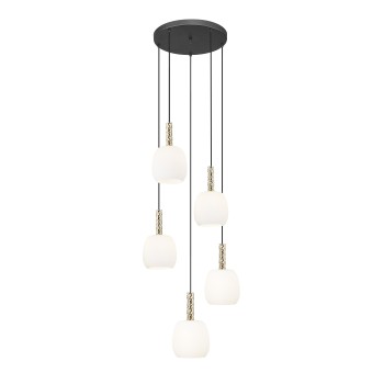 Pendul CALVO negru mat Zuma Line P0076-05G-P7AA, D48 cm, 5xG9
