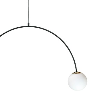 Pendul BOW negru Zuma Line 1277, 88x14 cm, 2xE14