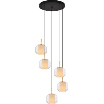 Pendul SOLIX negru mat Zuma Line DU32201A/5L, D73.5 cm, 5xE27