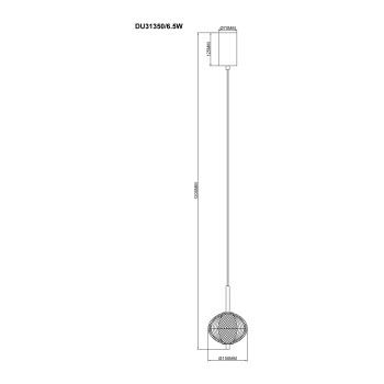 Pendul LED GALATEA auriu Zuma Line DU31350/6.5W, D15 cm, 6.5W