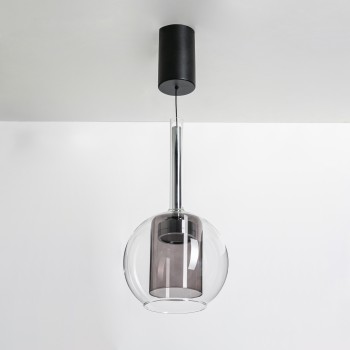 Pendul LED TAGNA negru fumuriu Zuma Line 251001-SM, D16 cm, 6W