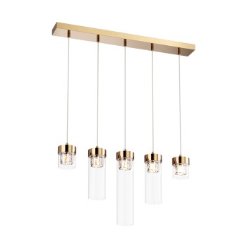 Pendul GEM auriu Zuma Line P0389-05E-F7AC, 91x11 cm, 5xG9