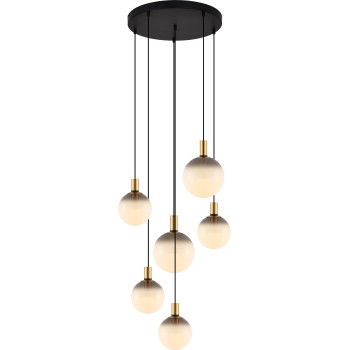 Pendul NUA negru mat Zuma Line DU31774/6L, D75 cm, 6xE27