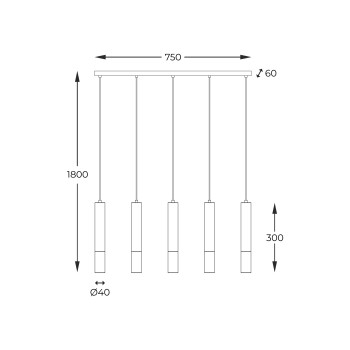 Pendul MADERA lemn Zuma Line 8620403, 75x6 cm, 4xG9
