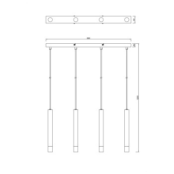 Pendul VELIC auriu Zuma Line P241125804GD, 60x5 cm, 4xG9