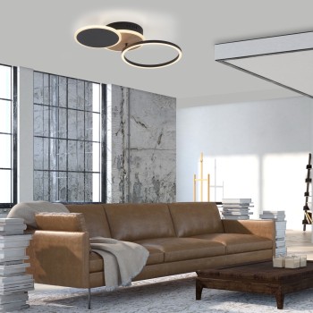 Plafoniera LED SEVENT decor lemn Zuma Line 14116-78, 50x33.4 cm, 25.5W