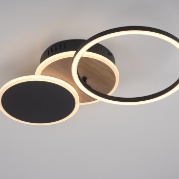 Plafoniera LED SEVENT decor lemn Zuma Line 14116-78, 50x33.4 cm, 25.5W