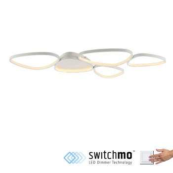 Plafoniera LED PEBBLES alb Zuma Line 14045-16, 116.5x56.5 cm, 42W