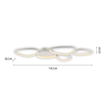 Plafoniera LED PEBBLES alb Zuma Line 14045-16, 116.5x56.5 cm, 42W