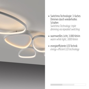 Plafoniera LED PEBBLES alb Zuma Line 14045-16, 116.5x56.5 cm, 42W