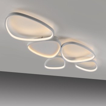 Plafoniera LED PEBBLES alb Zuma Line 14045-16, 116.5x56.5 cm, 42W