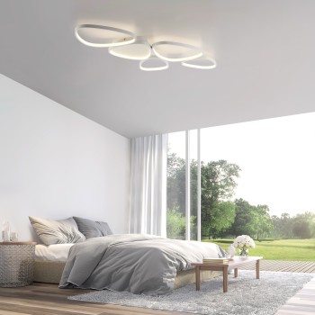 Plafoniera LED PEBBLES alb Zuma Line 14045-16, 116.5x56.5 cm, 42W