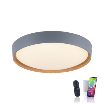 Plafoniera LED Q-EMILIA gri Zuma Line 6118-15, D49.6 cm, 40W