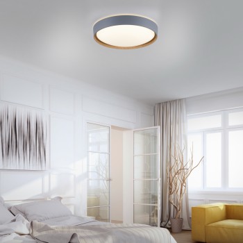 Plafoniera LED Q-EMILIA gri Zuma Line 6118-15, D49.6 cm, 40W