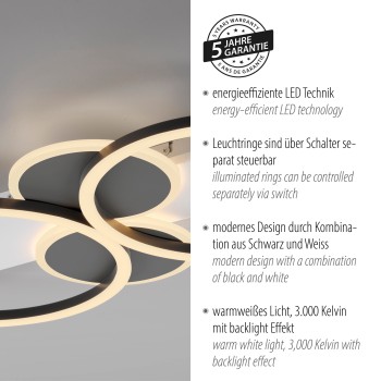 Plafoniera LED TROOPER alb Zuma Line 14552-16, 6.7x34 cm, 40W