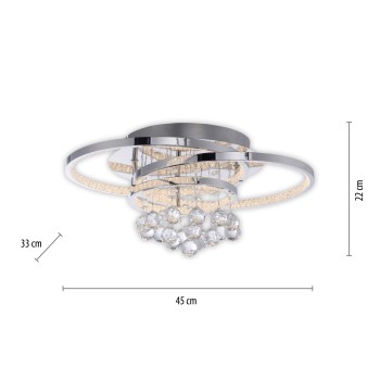 Plafoniera LED ROTAZO crom Zuma Line 6267-17, 45x33 cm, 37W