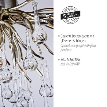 Plafoniera ICICLE otel Zuma Line 8090-55, 60x30 cm, 4xG9