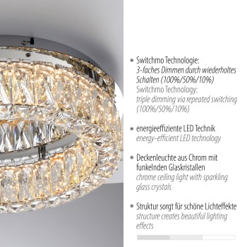 Plafoniera LED KULUNKA crom Zuma Line 15204-17, 12.1x40 cm, 24W