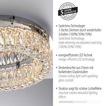 Plafoniera LED KULUNKA crom Zuma Line 15204-17, 12.1x40 cm, 24W