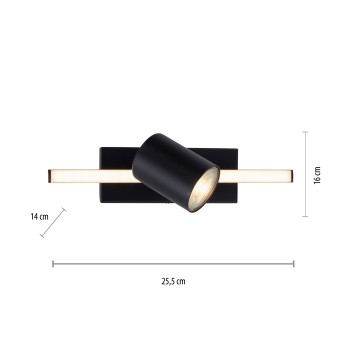 Plafoniera BARIK negru Zuma Line 6523-18, 25.5x14 cm, 2xGU10