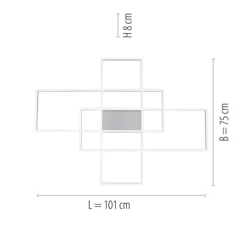 Plafoniera LED Q-INIGO otel Zuma Line 8195-55, 101x75 cm, 60W