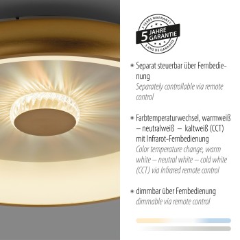 Plafoniera LED VERTIGO alama mata Zuma Line 14386-60, D61.5 cm, 37W