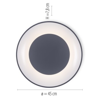 Plafoniera LED ANIKA gri Zuma Line 14326-18, D48 cm, 26.5W