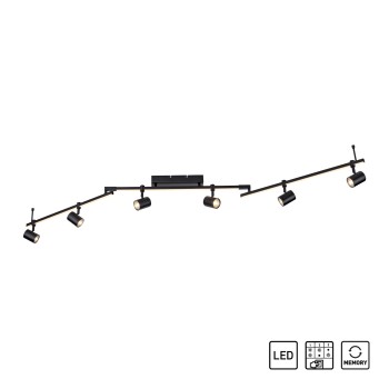Plafoniera BARIK negru Zuma Line 6526-18, 188x120 cm, 7xGU10