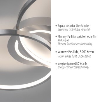 Plafoniera LED ASMINA aluminiu Zuma Line 14540-95, 9x55 cm, 30W