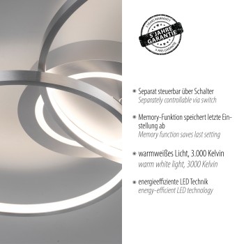Plafoniera LED ASMINA aluminiu Zuma Line 14540-95, 9x55 cm, 30W