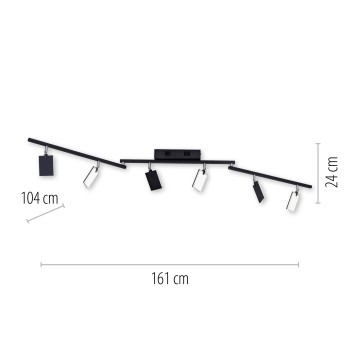 Plafoniera LED PURE-MIRA negru Zuma Line 6358-18, 161x104 cm, 41W