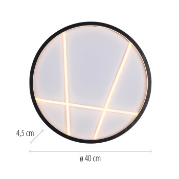 Plafoniera LED MIKADO negru Zuma Line 14091-18, D40 cm, 33W