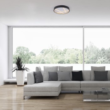 Plafoniera LED MIKADO negru Zuma Line 14091-18, D40 cm, 33W