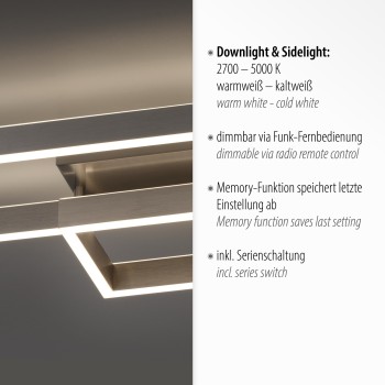 Plafoniera LED PAAN argintiu Zuma Line 6231-55, 110.5x25.2 cm, 45W