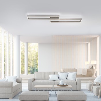 Plafoniera LED PAAN argintiu Zuma Line 6231-55, 110.5x25.2 cm, 45W