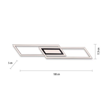 Plafoniera LED ASMIN negru Zuma Line 14694-18, 100x17.9 cm, 45W
