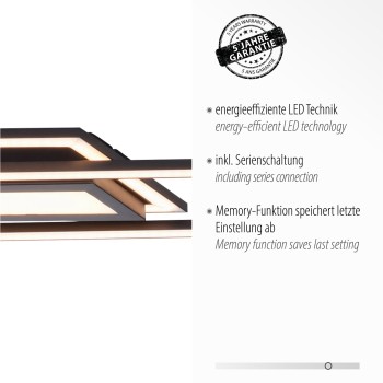 Plafoniera LED ASMIN negru Zuma Line 14694-18, 100x17.9 cm, 45W