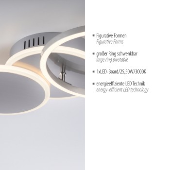 Plafoniera LED SEVENT argintiu Zuma Line 14116-55, 8.2x33.4 cm, 29W