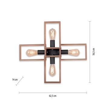 Plafoniera FRANKY negru Zuma Line 15656-18, 14.5x57 cm, 4xE27