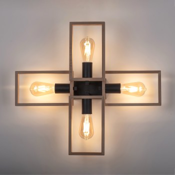 Plafoniera FRANKY negru Zuma Line 15656-18, 14.5x57 cm, 4xE27