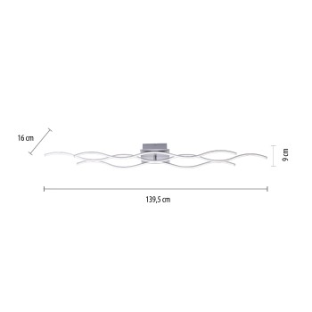 Plafoniera LED WAVE otel Zuma Line 15167-55, 139.5x16 cm, 45W