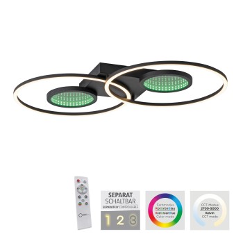 Plafoniera LED TUNEL negru Zuma Line 15160-18, 7x39 cm, 36W, RGB